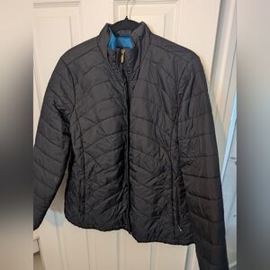 Land's End Women's Packable Down Black Quilted Jacket